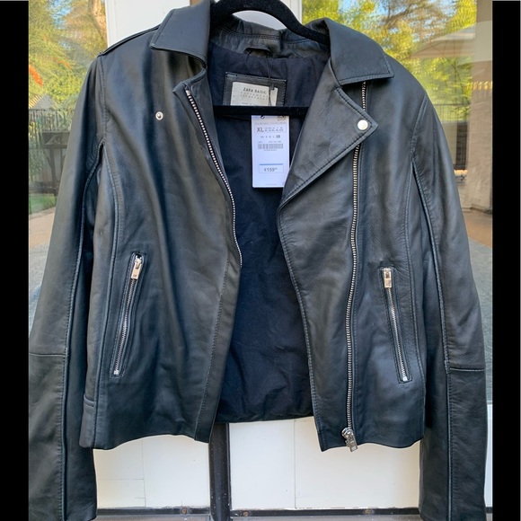 zara womens leather motorcycle jacket